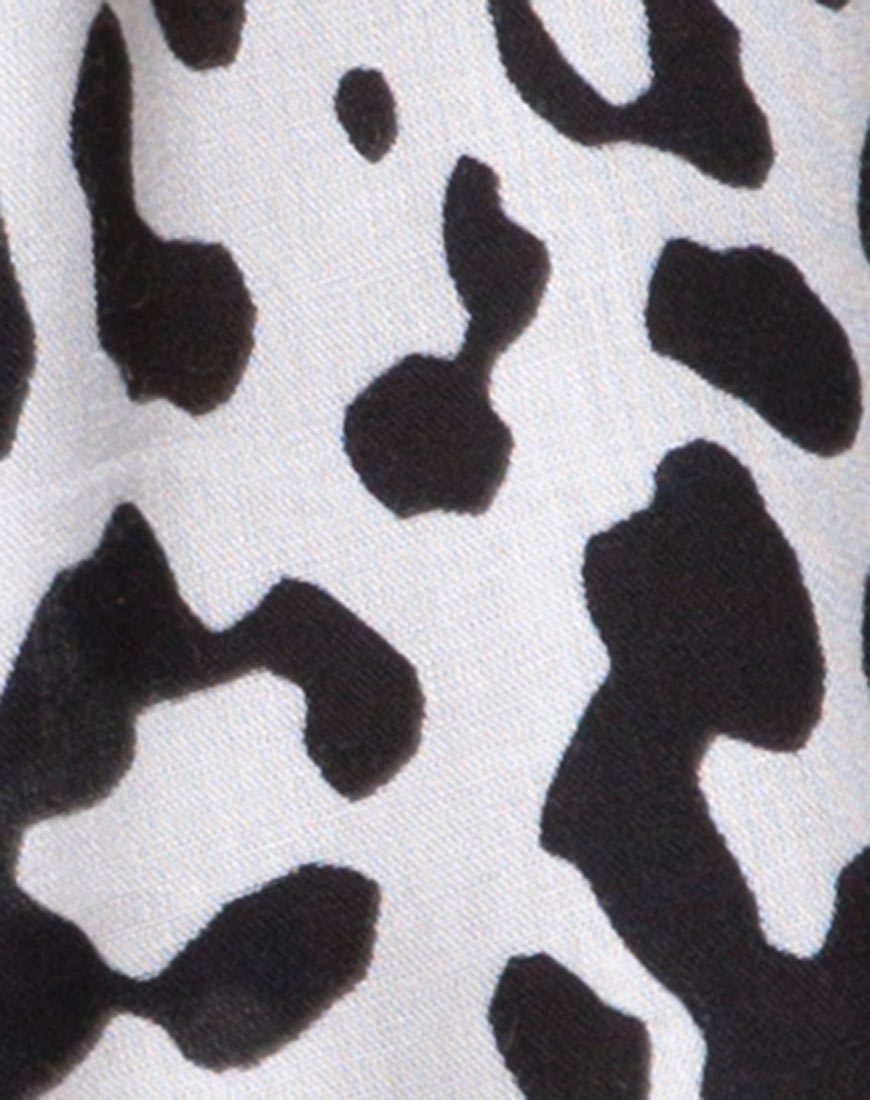 Image de la chemise hawaïenne en mono animal gris et blanc