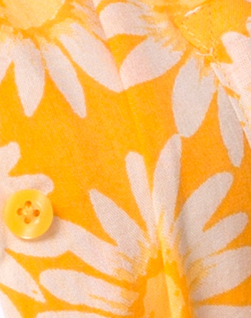 Image de la chemise hawaïenne à fleurs jaunes ensoleillées