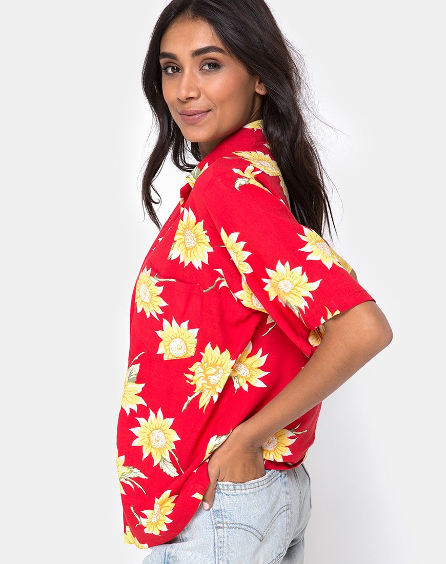 Chemise hawaïenne en rouge Sunny Days