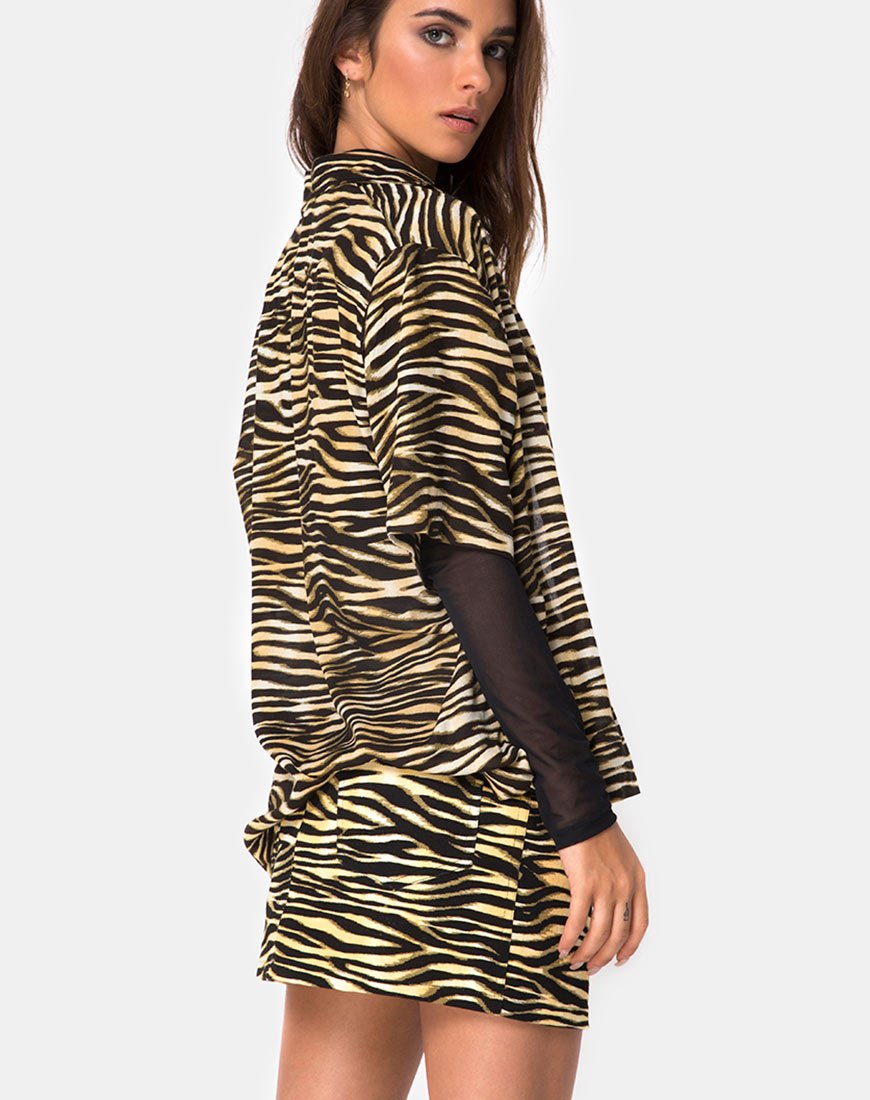 Chemise hawaïenne en zébra brun Zip's