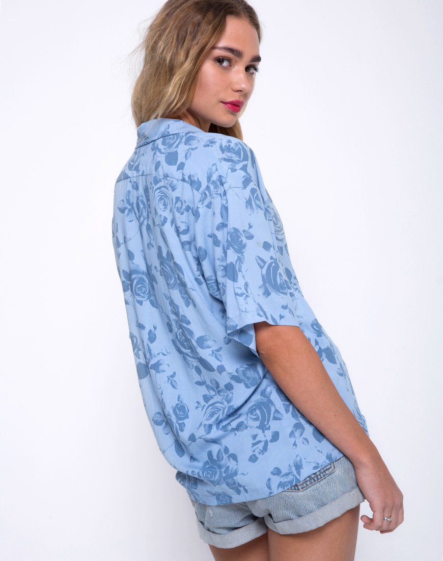 Chemise hawaïenne en rose ciel