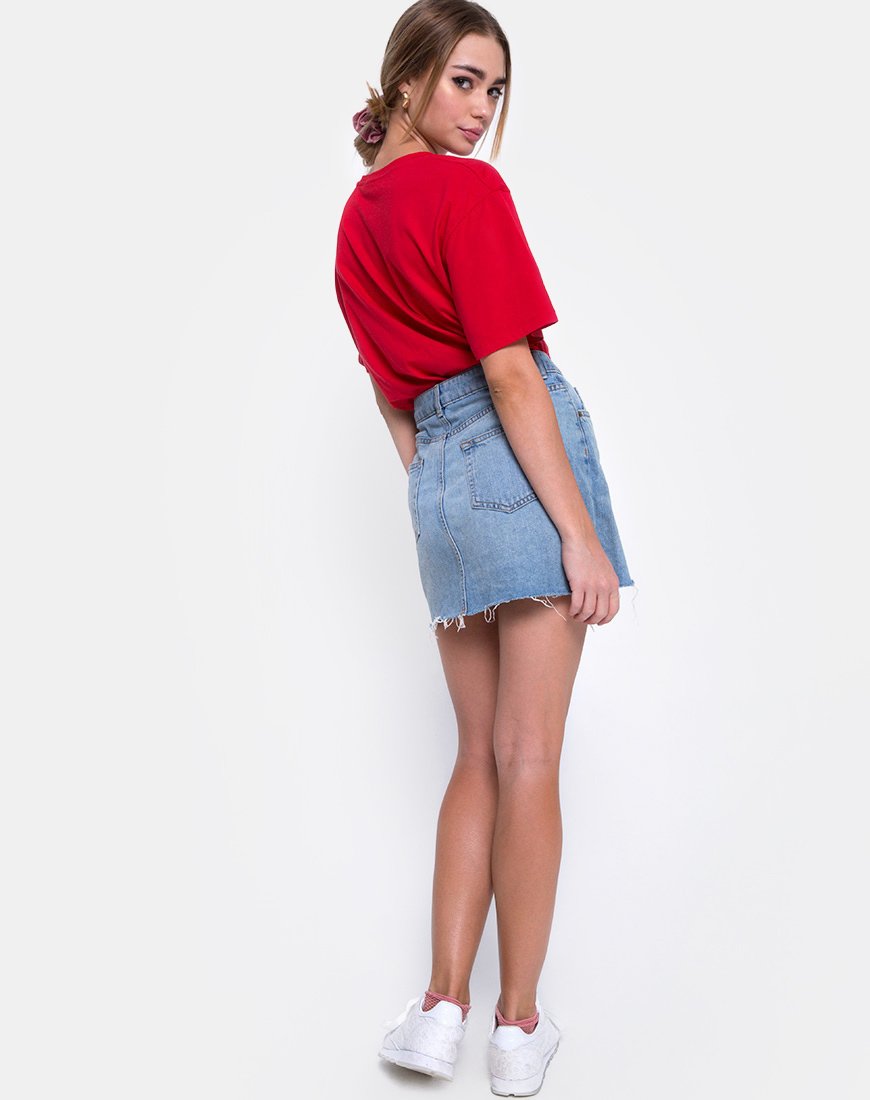 Image de Oversize Basic Tee in Heartbreaker Club Red