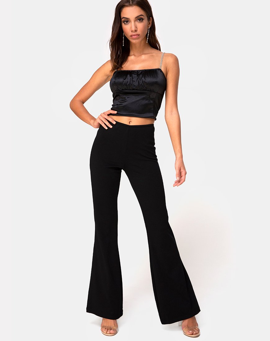 Image de marque de Hearty Flare Trouser en noir Spandex