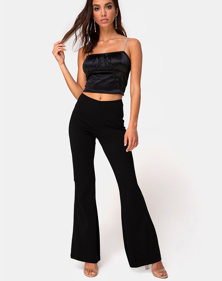 Image de marque de Hearty Flare Trouser en noir Spandex
