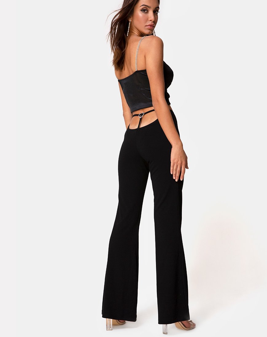 Image de marque de Hearty Flare Trouser en noir Spandex
