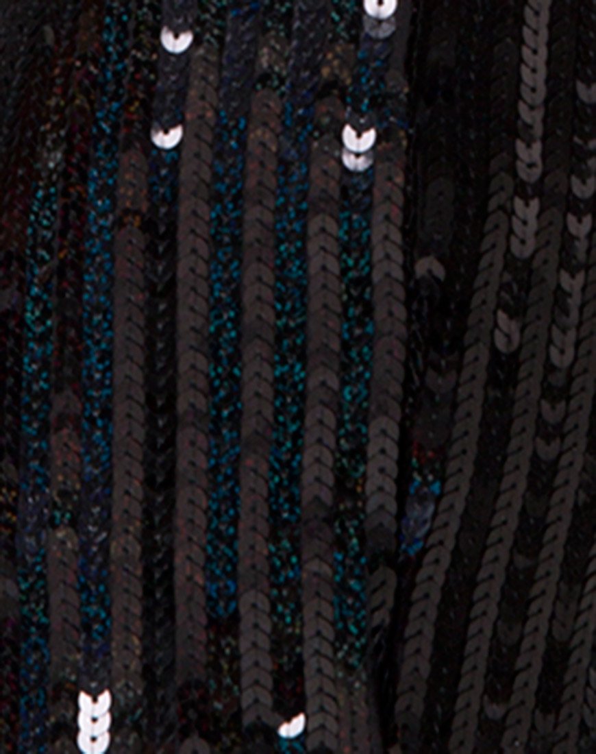 Image de la robe Hedi en écailles de poisson noir irisé