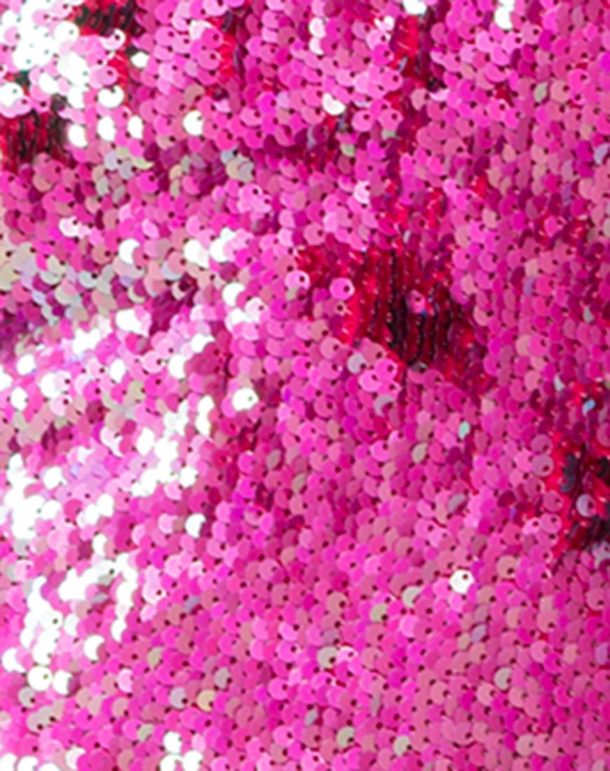 Image de la robe Hedi en écailles de poisson à paillettes rose