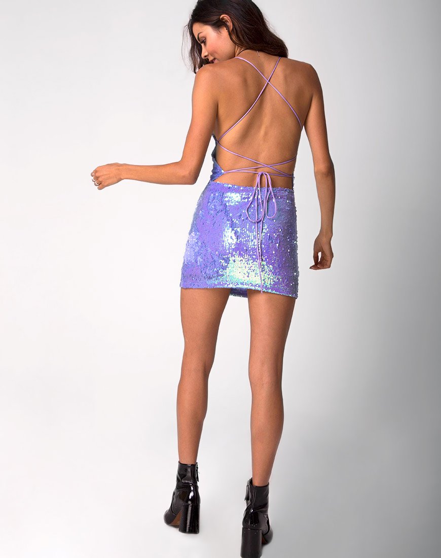 Image of Hedi Dress in Mermaid Fishcale Sequin