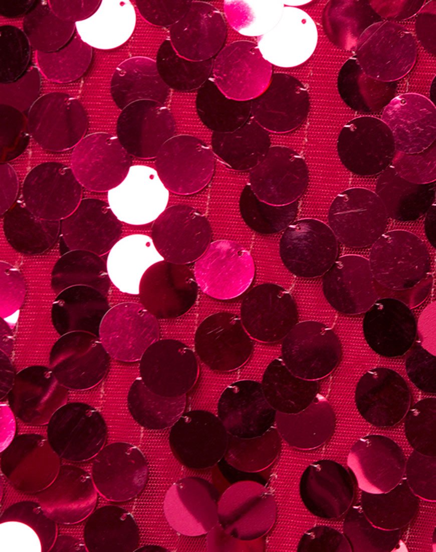 Image de la jupe Helena en rouge Cherry Disc Sequin