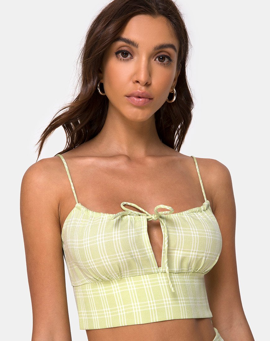 Image de Hema Crop Top in Sage Check