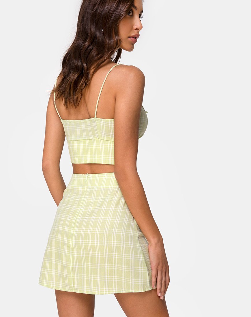 Image de Hema Crop Top in Sage Check
