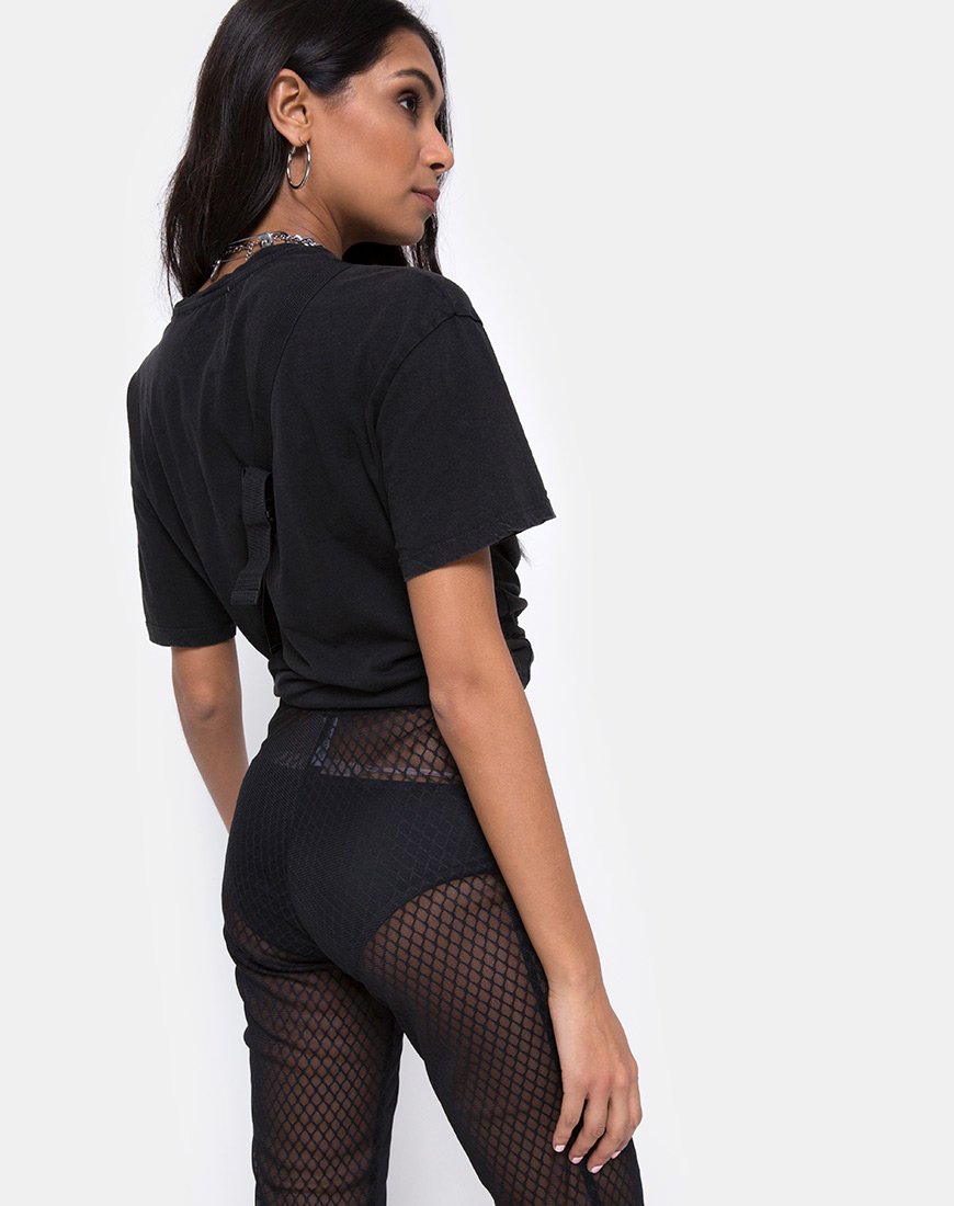Image de Herlom Pantalon évasé en résille noire