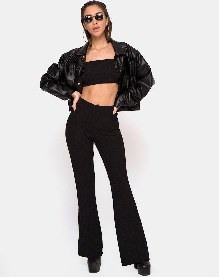 Pantalon évasé Herlom en noir