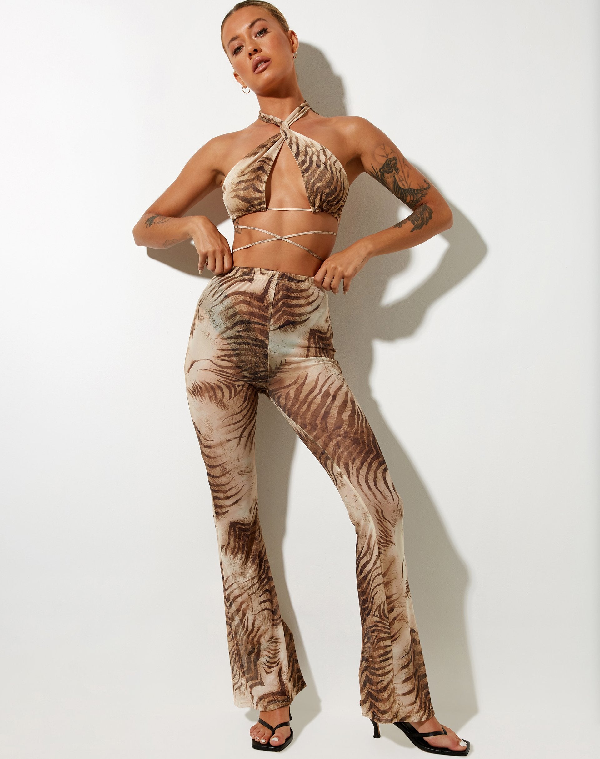 Image de Herlom Flare Trouser in Tiger Brown
