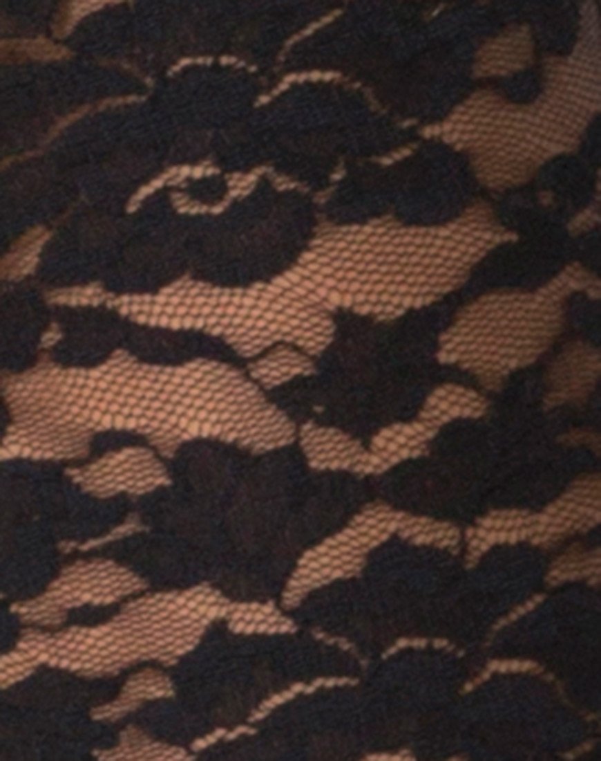 Image de Herlom pantalon évasé en dentelle noir