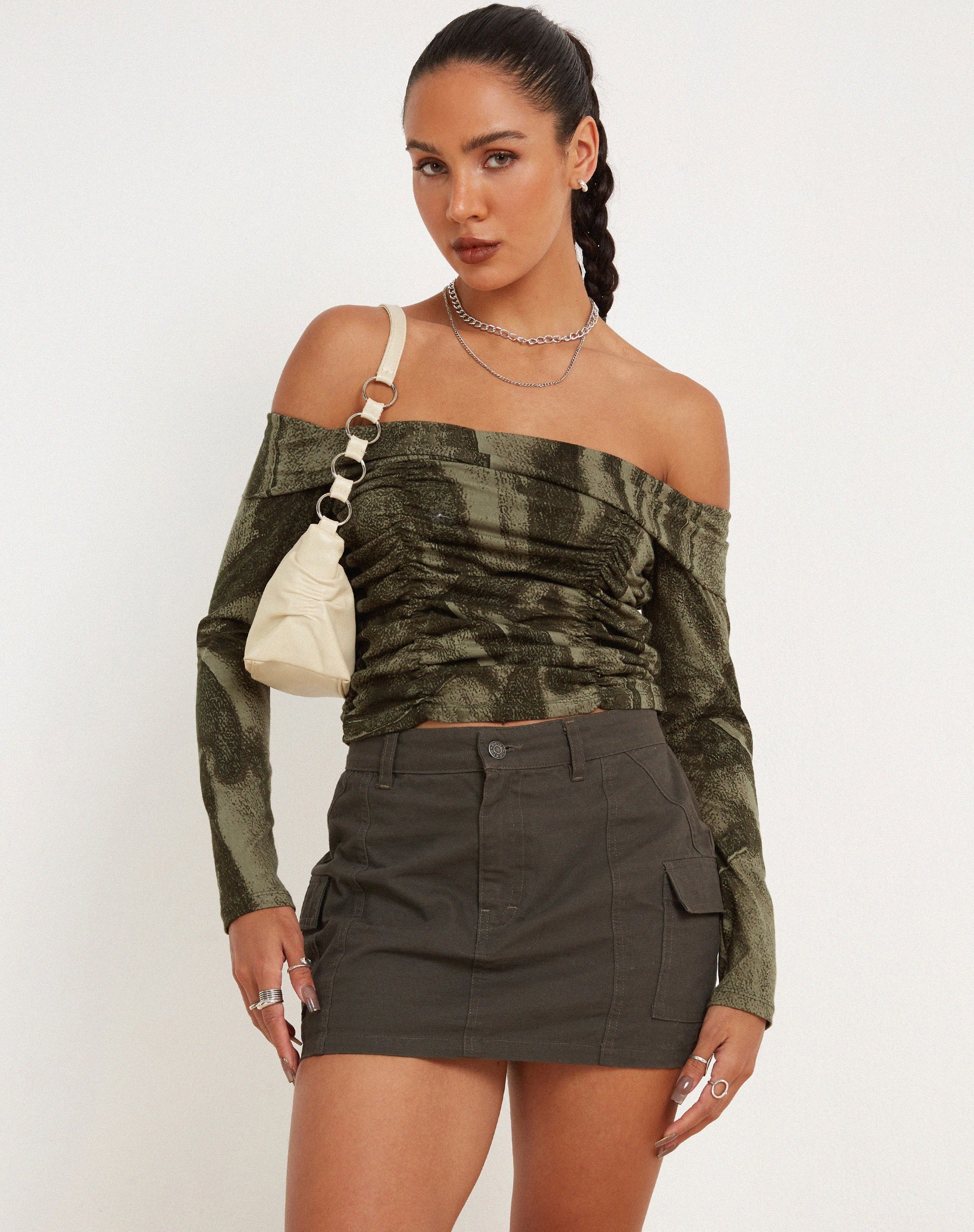 Image de Hestina Top in Dystopian Crease Khaki