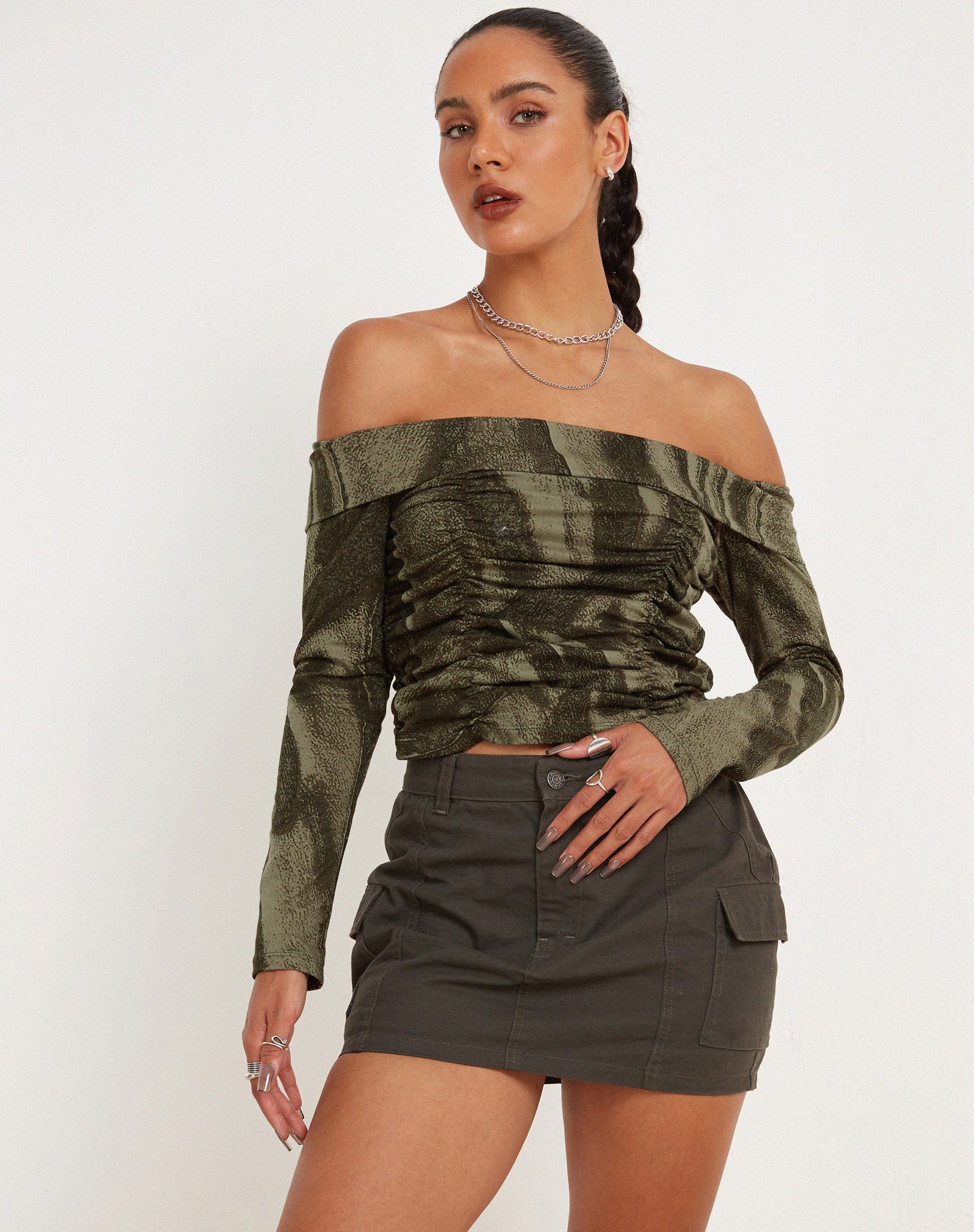 Image de Hestina Top in Dystopian Crease Khaki