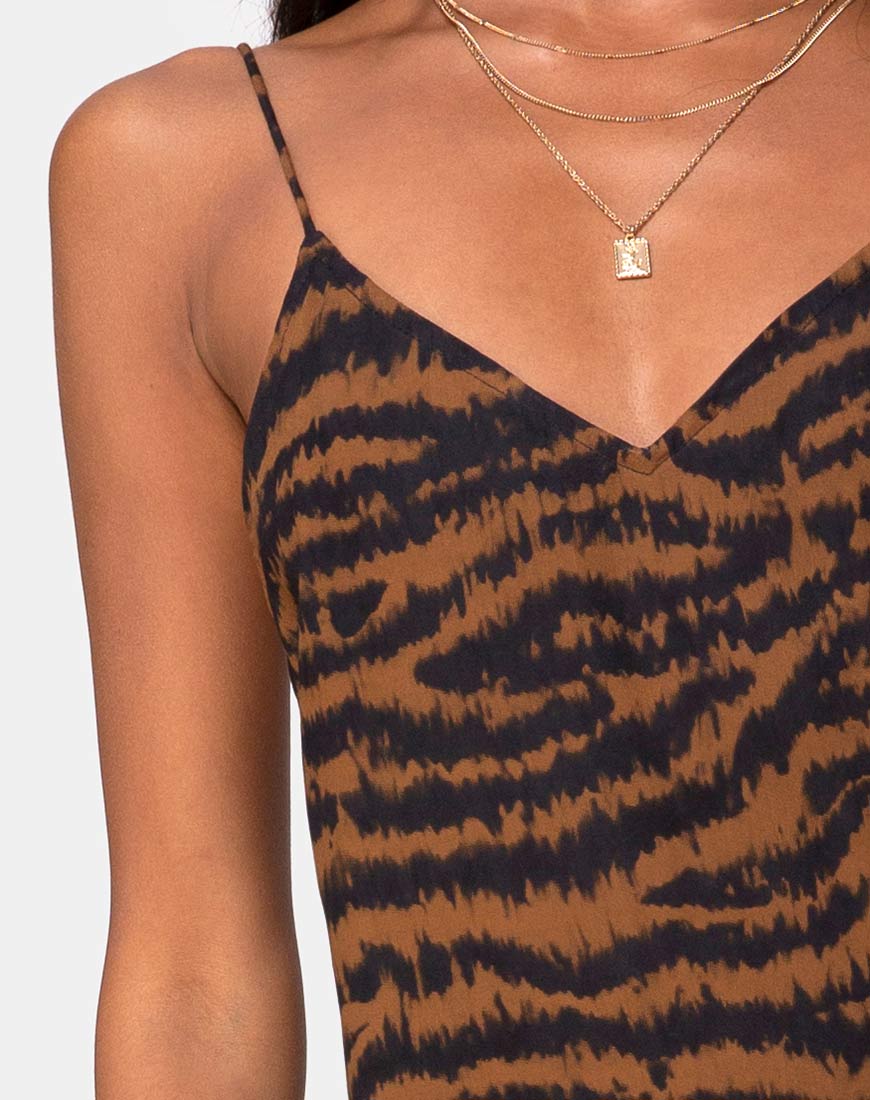 Image de Hime Maxi Dress in Animal Drip Brown