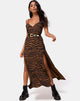 Image de Hime Maxi Dress in Animal Drip Brown