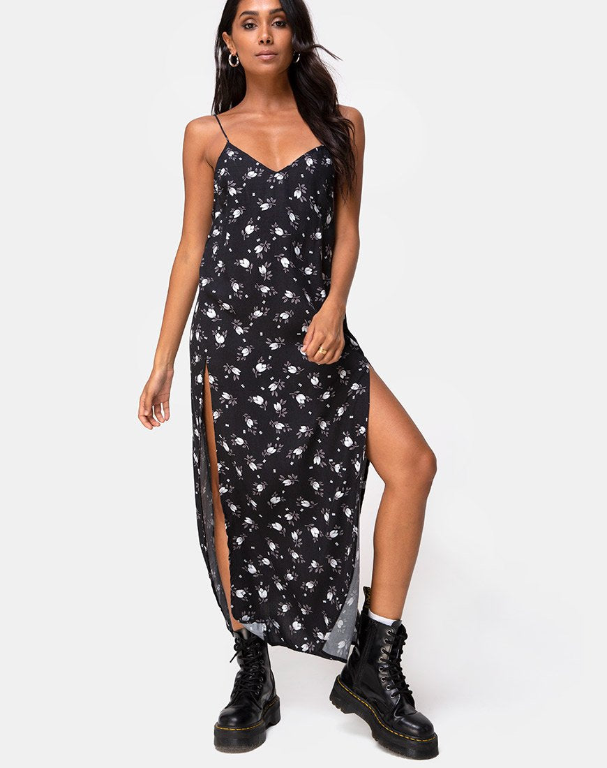 Robe longue Hime, tulipe foncé