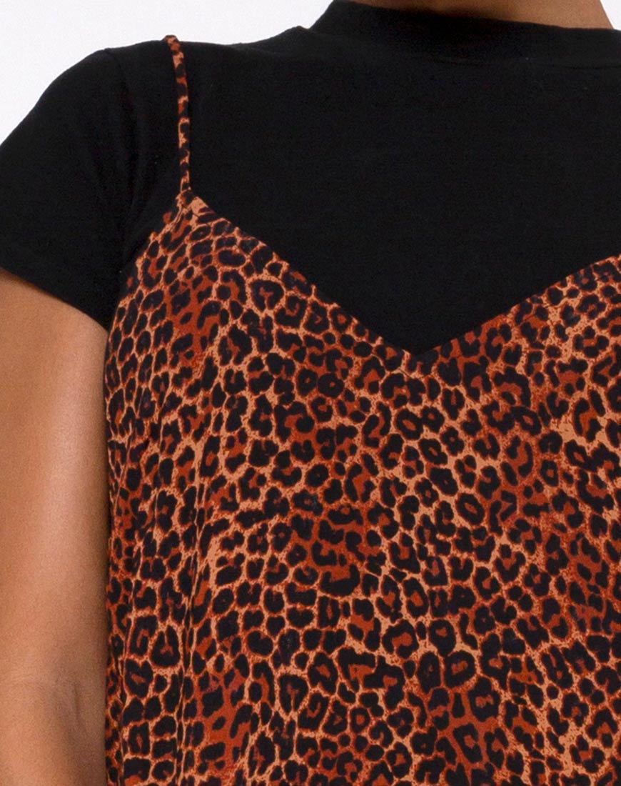 Image de Hime Maxi Dress in Ditsy Leopard Orange