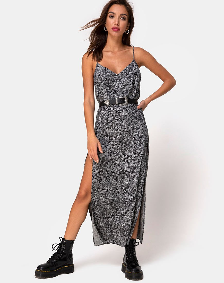 Image de Hime Maxi Dress in Ditsy Leopard Grey