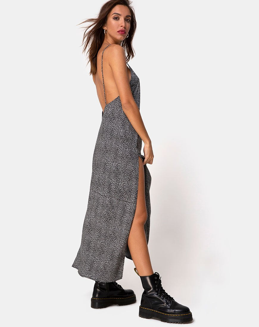 Image de Hime Maxi Dress in Ditsy Leopard Grey