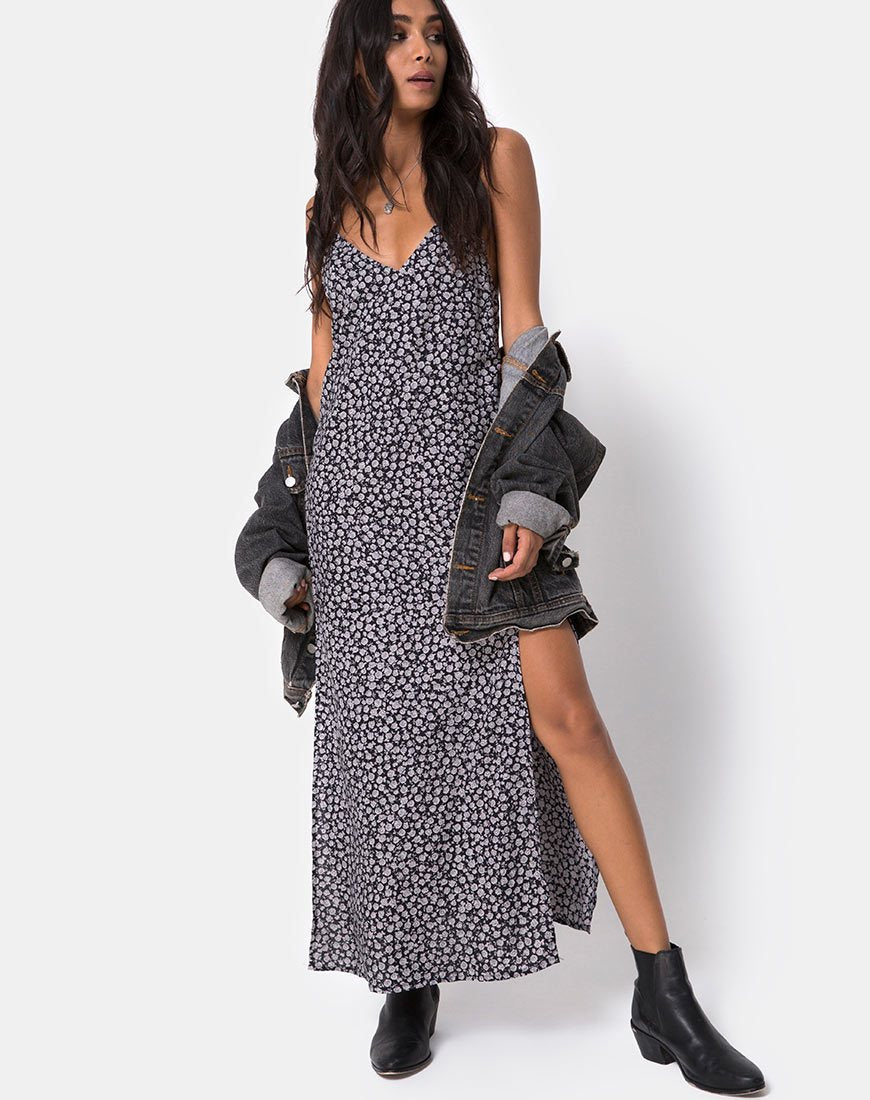 Image de Hime Dress in Ditsy Rose Black