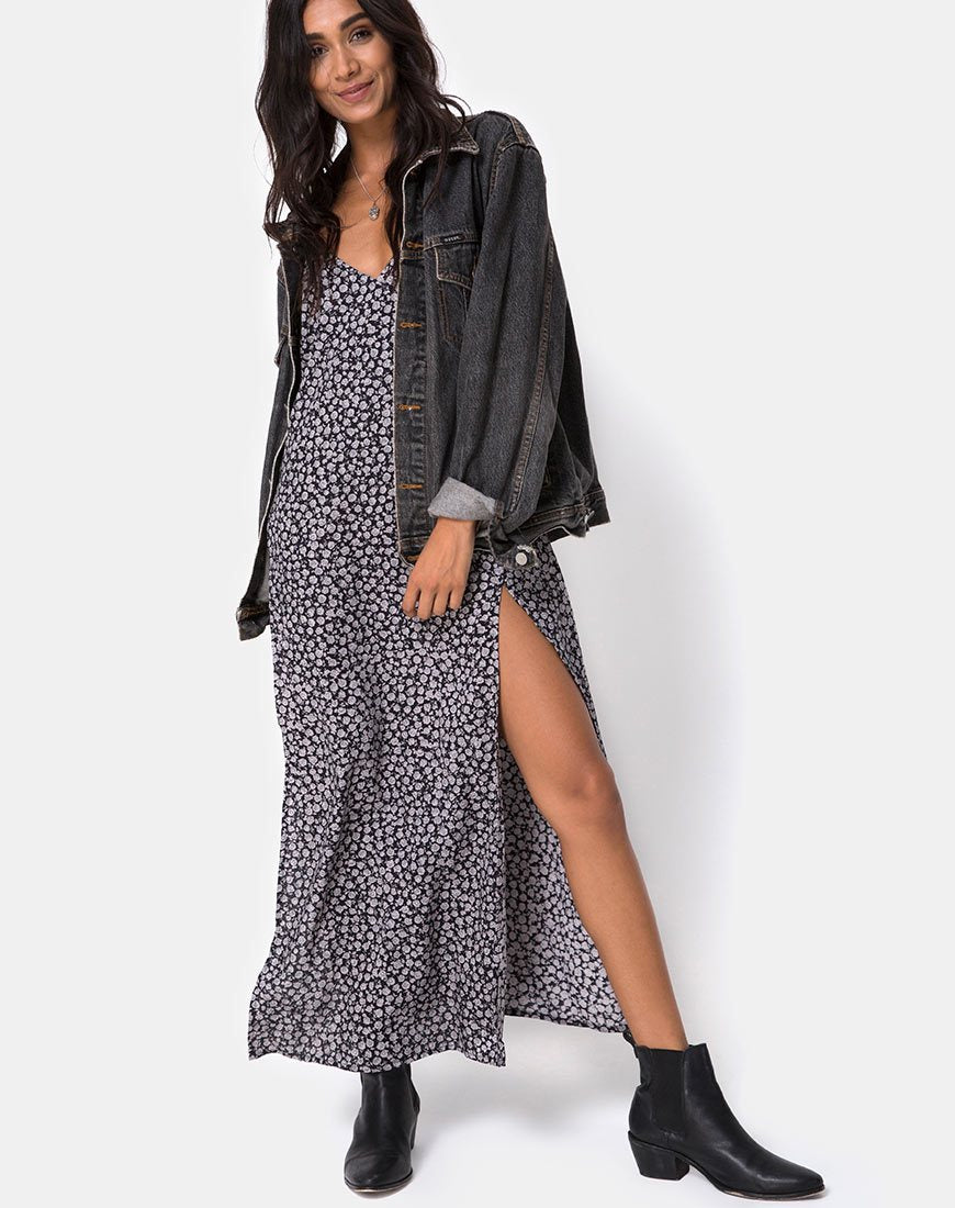 Image de Hime Dress in Ditsy Rose Black