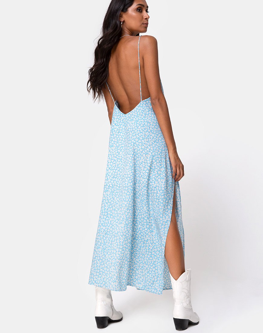 Image of Hime Dress in Ditsy Rose Blue