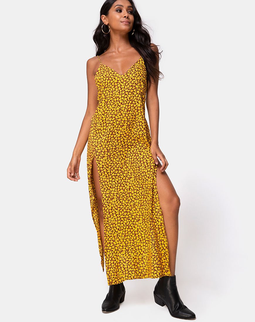 Image de Hime Maxi Dress in Ditsy Rose Marigold