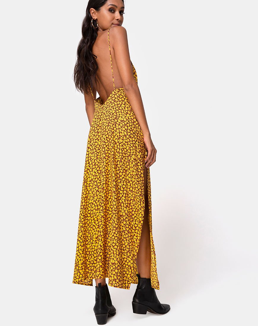 Image de Hime Maxi Dress in Ditsy Rose Marigold