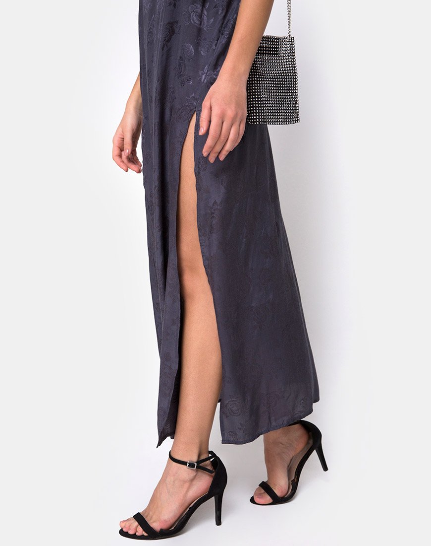 Image de Hime Maxi Dress in Satin Grey Rose