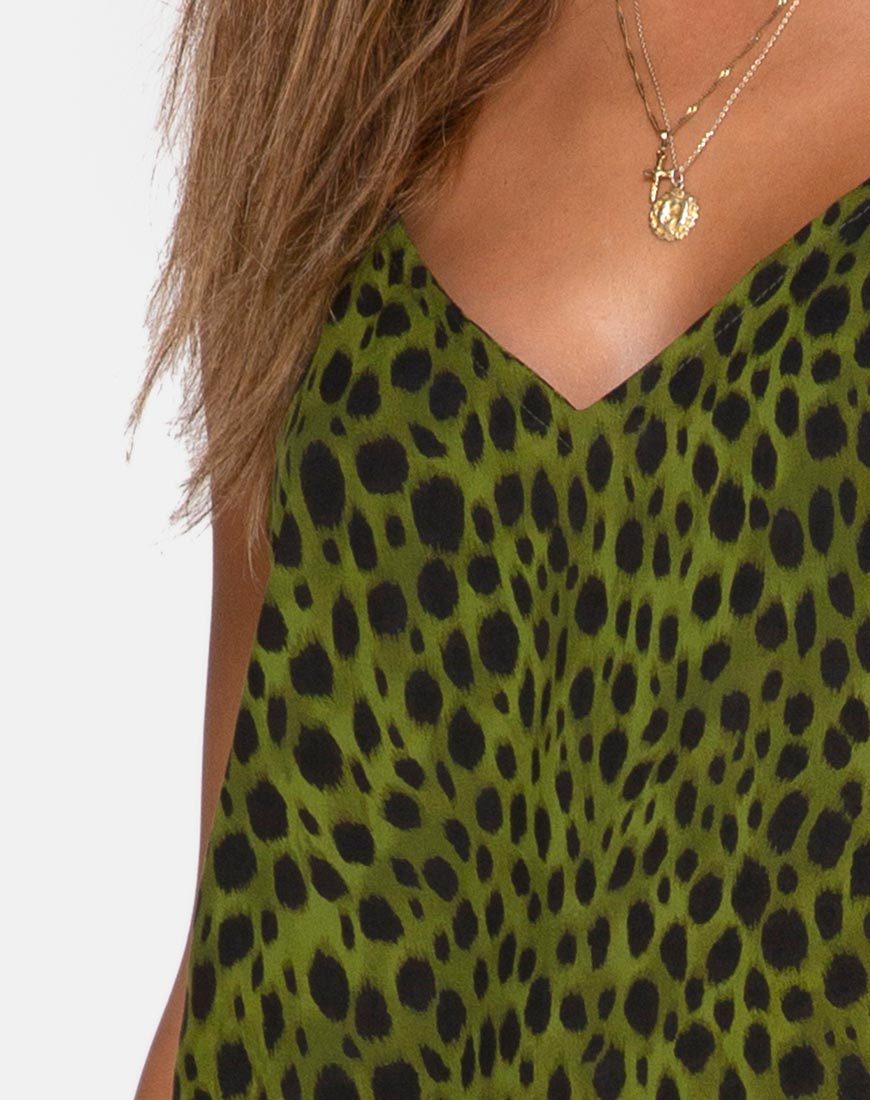Image de Hime Maxi Dress in Cheetah Khaki