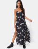 Image de Hime Maxi Dress in Mono Flower Black