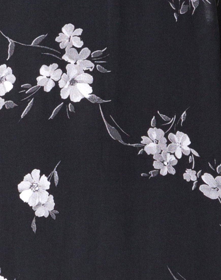 Image de Hime Maxi Dress in Mono Flower Black