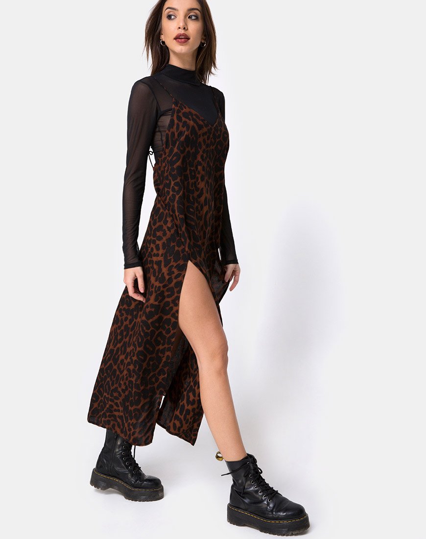 Image de Hime Maxi Dress in Oversize Jaguar Brown