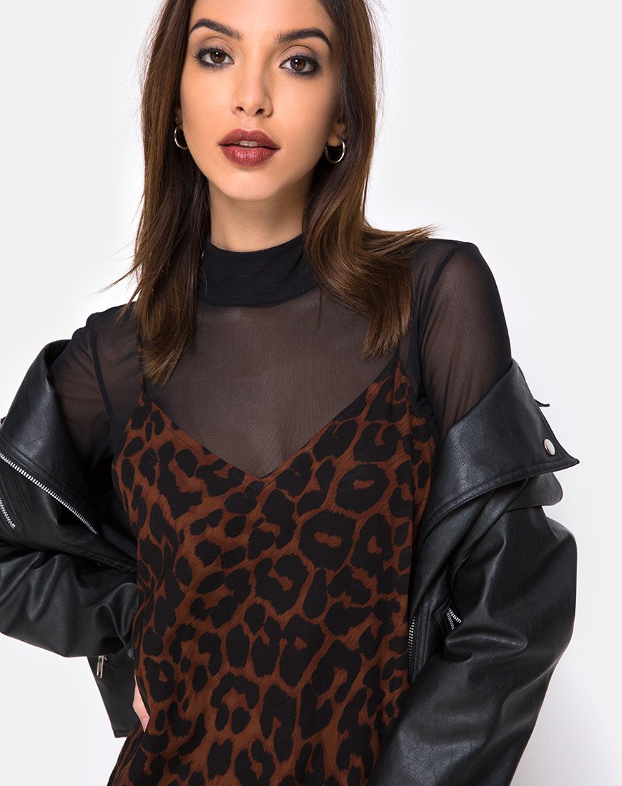 Image de Hime Maxi Dress in Oversize Jaguar Brown