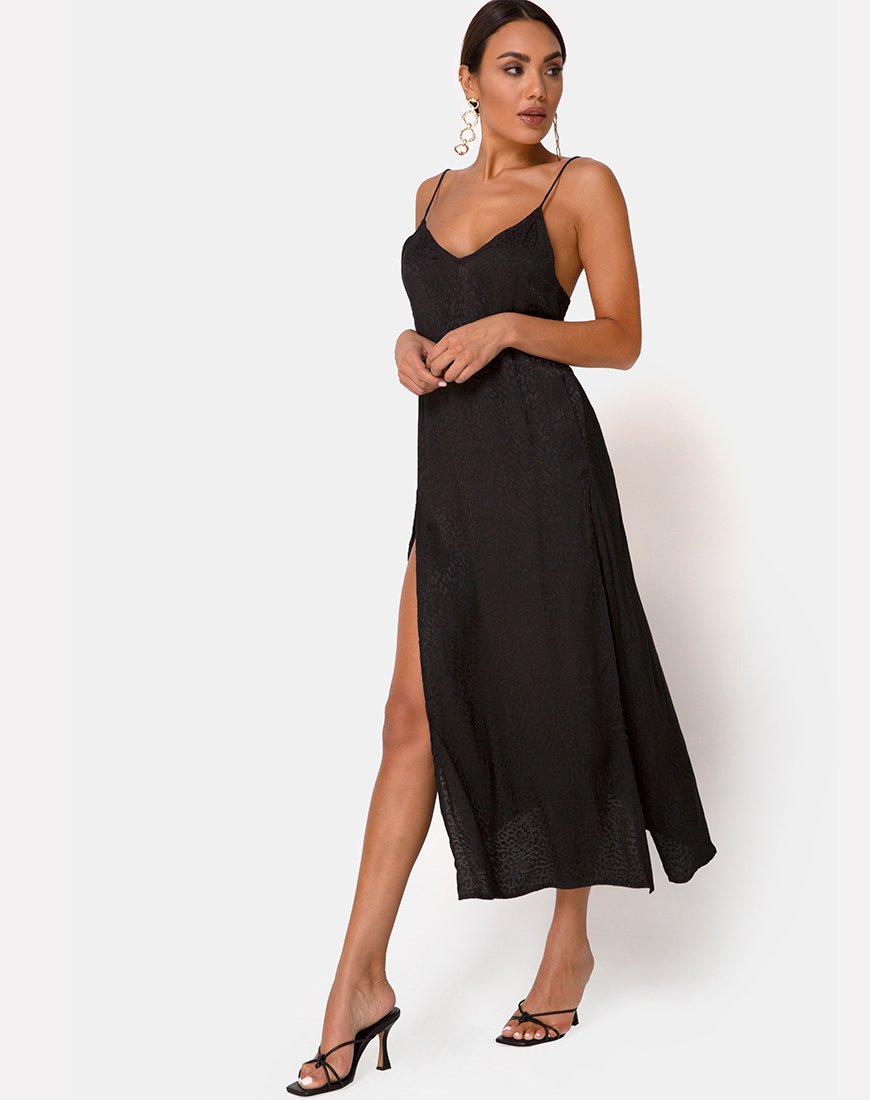 Image de la robe Hime en satin Cheetah Black
