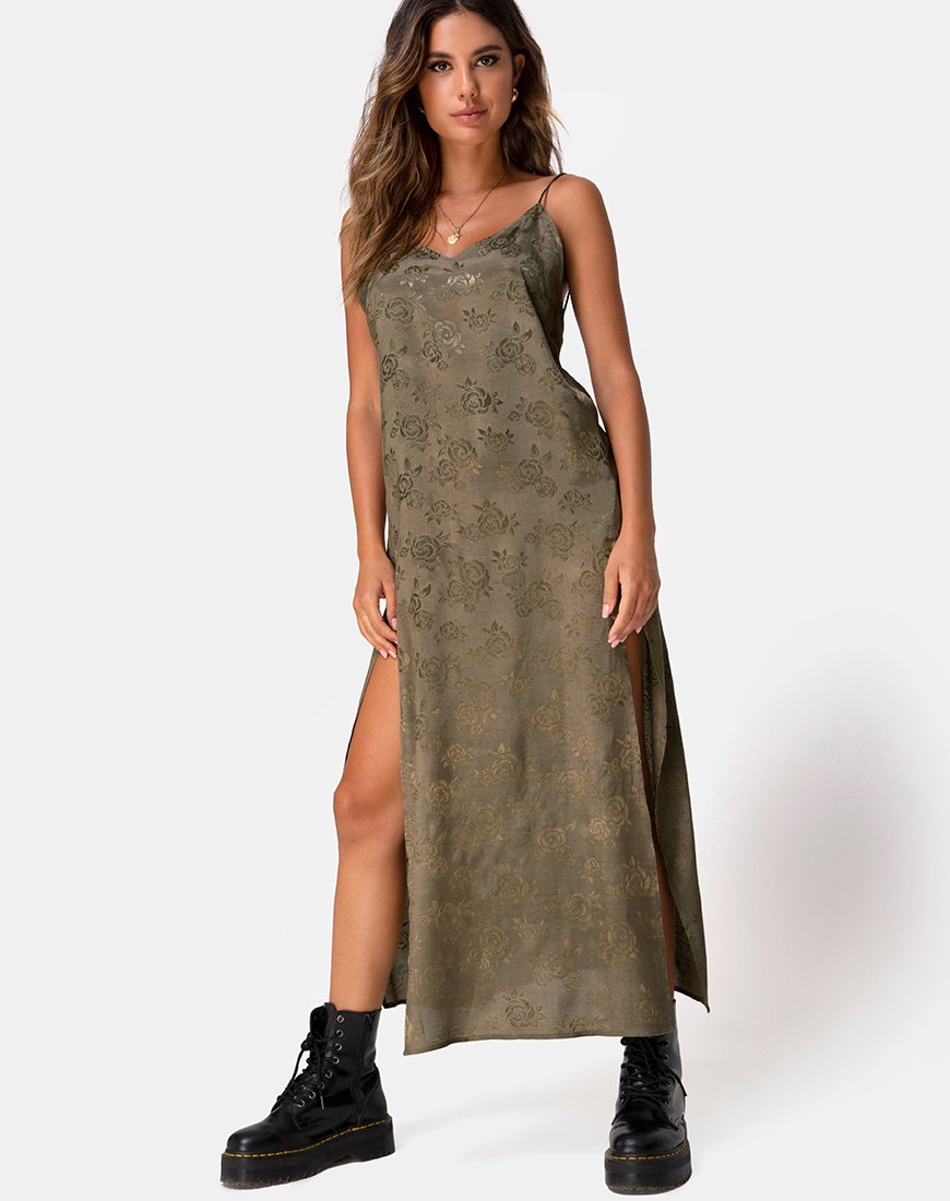 Image de Hime Maxi Dress in Satin Rose Silver Grey