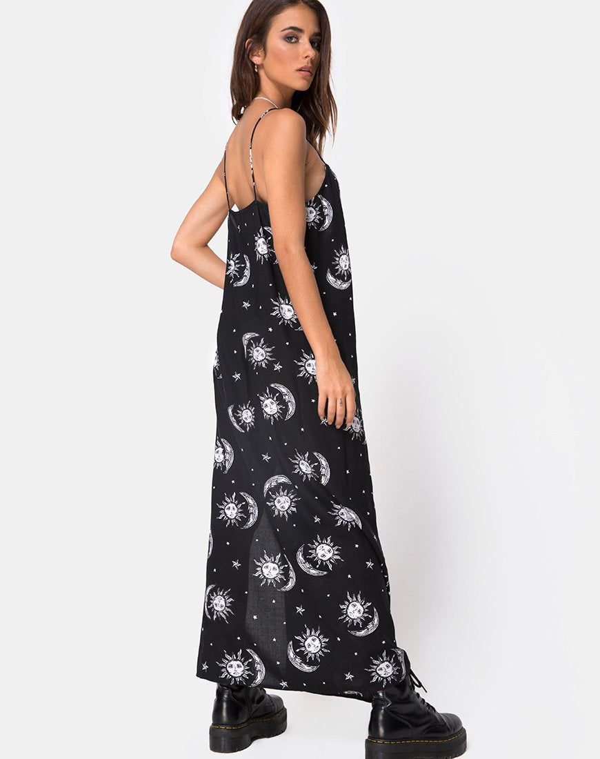 Robe longue Batis en Sun Moon Stars BW