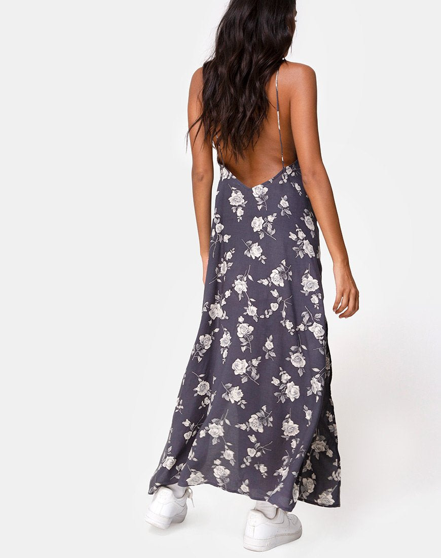 Image de Hime Maxi Dress in White Rose Grey