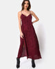 Image de Hime Maxi Dress in Satin Burgundy Rose