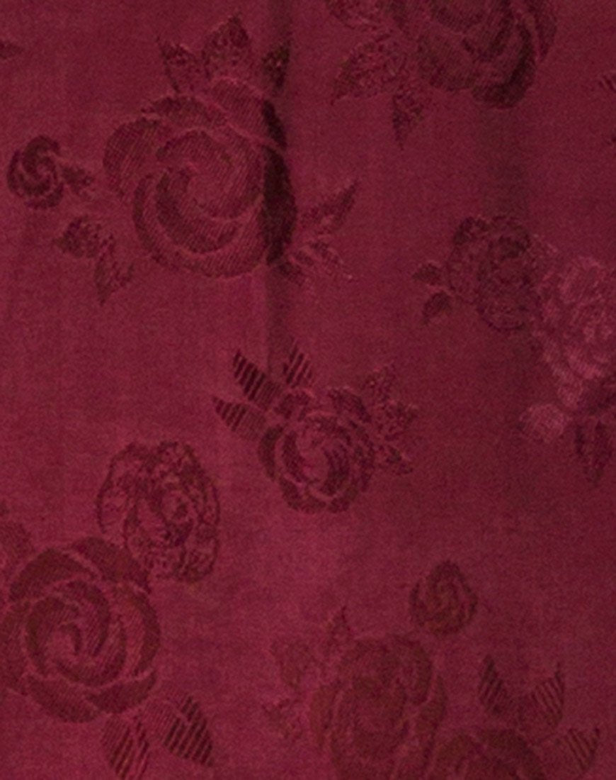 Image de Hime Maxi Dress in Satin Burgundy Rose