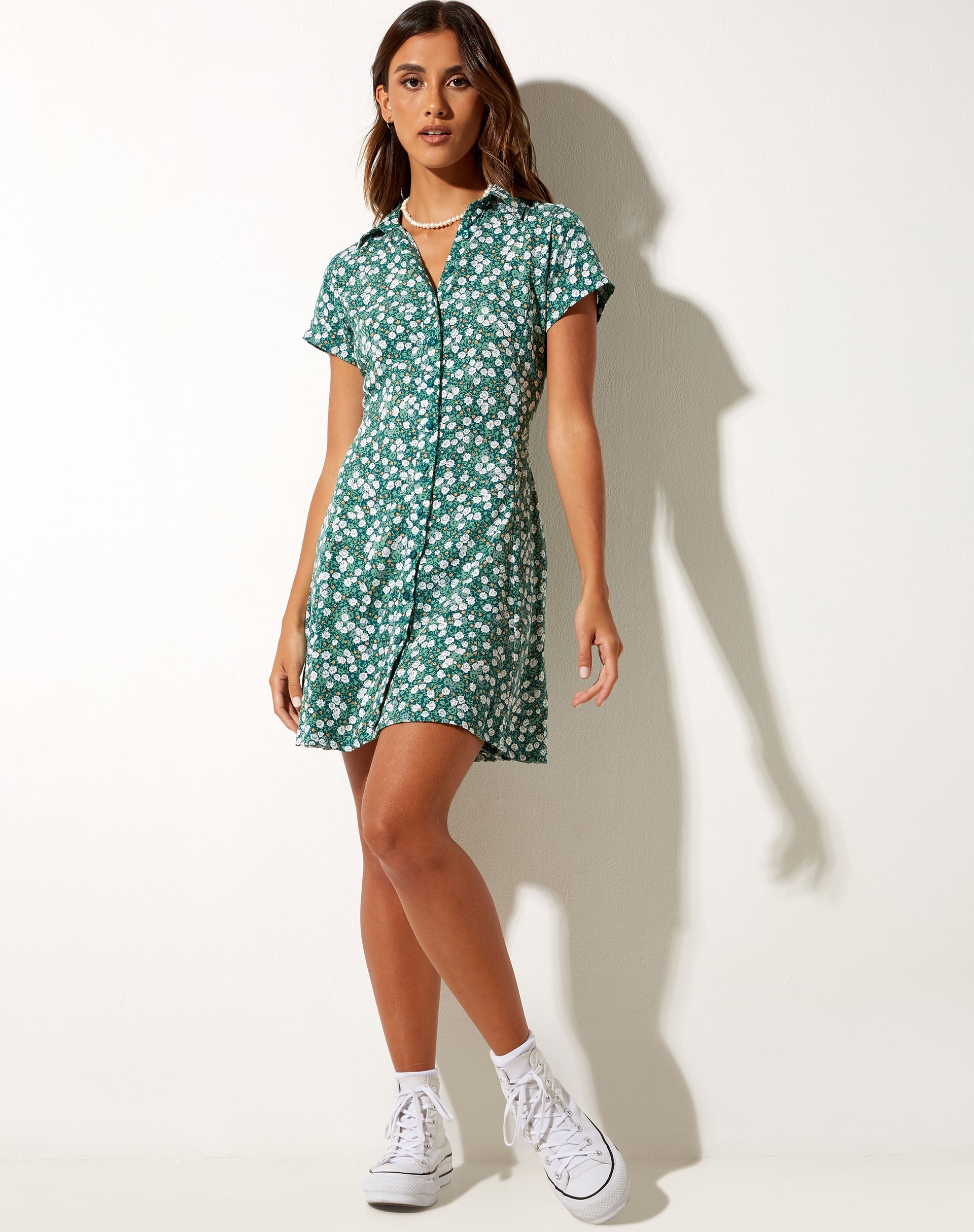Image de Holma Mini Dress in Floral Field Green