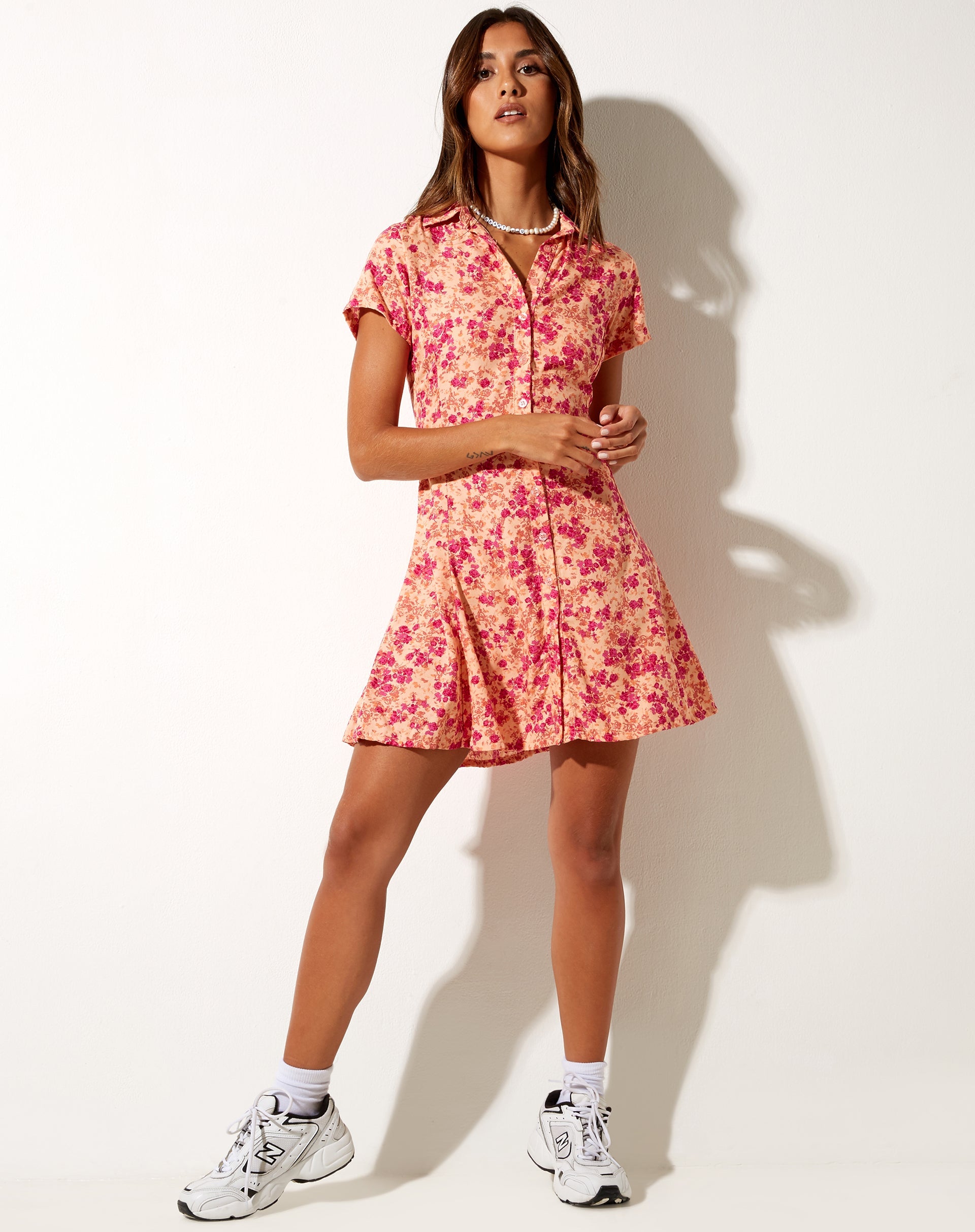 Image de Holma Mini Dress in Dark Wild Flower Cantaloupe