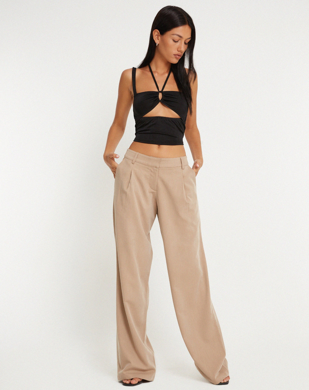 Pantalon large Hondra en beige