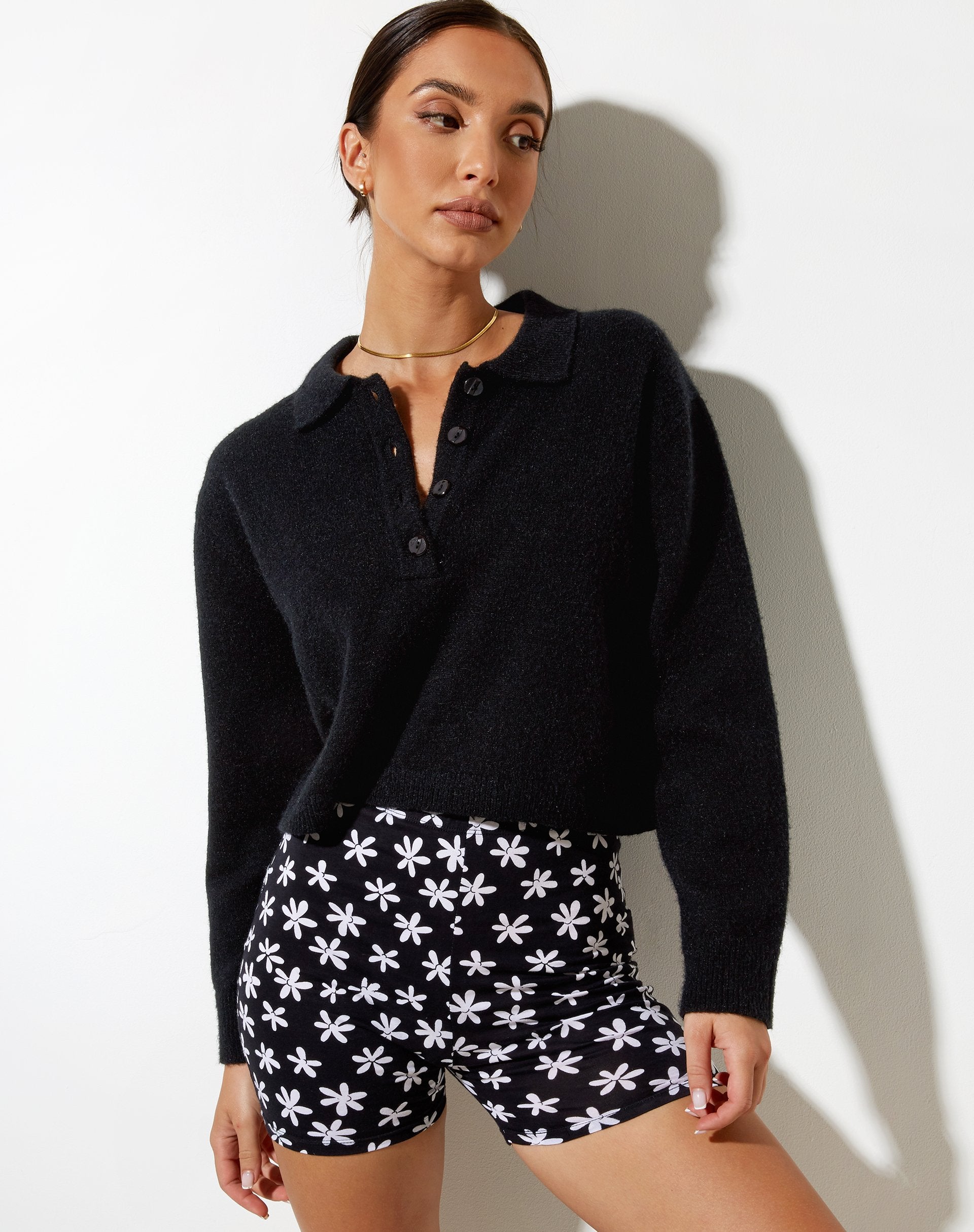 Image de Hot Pant in 90s Daisy Black and White