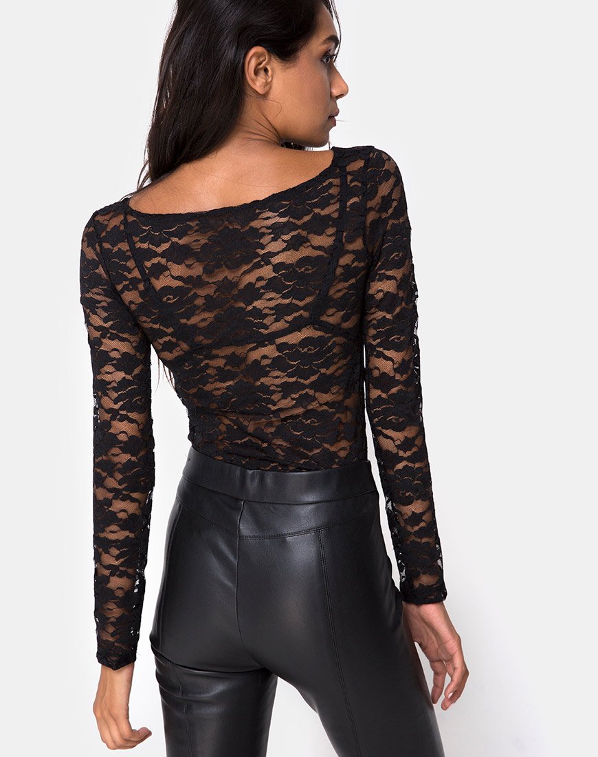 Huriya Bodice in Lace Black (corsage en dentelle)
