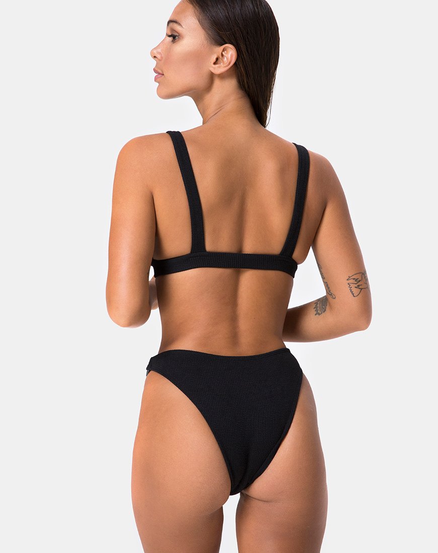 Image de Hyuna Bikini Top in Black with Silver Buckle
